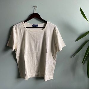 Squared statement neckline - creamy colored 🍦comfy 100% cotton tee ☁️